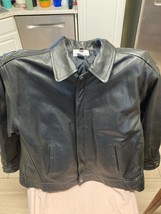 Vintage 90&#39;s Mens XL Nothing Else Is a Pepsi, Black Leather Promo Bomber Jacket - £59.35 GBP