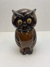 Vintage CERAMIC OWL COOKIE JAR mid century modern brown retro art pottery 70s - £31.45 GBP