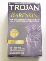 10 Trojan Studded Bareskin Thinnest Textured Lubricated Latex Condoms EXP 3/2025 - $11.95