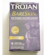 10 Trojan Studded Bareskin Thinnest Textured Lubricated Latex Condoms EX... - £9.60 GBP