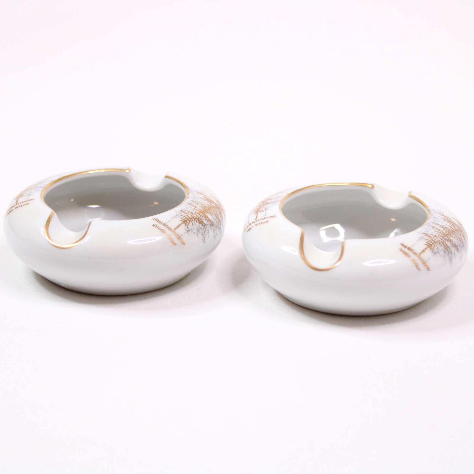 SET Of TWO ARITA Fukagawa Ashtray Personal Size Ashtray Hand Painted Jap... - $9.74