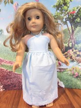homemade 18" american girl/madame alexander long blue sundress doll clothes - $16.20