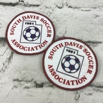 Vintage 1981 South Davis Soccer Association Collectible Woven Patches Lot Of 2  - £7.90 GBP