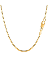 14K Yellow Solid Gold Mirror Box Chain Necklace, 1.4Mm - £798.75 GBP