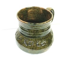 Vintage Loza Verde Green Pottery Mug Oaxaca Atzompa Mexico - £12.43 GBP