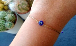 Greek EVIL EYE  bracelet Beige adjustable string bracelet for Women Men Kids - £4.00 GBP
