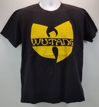 DA) Men Wu-Tang Clan Large Yellow Logo Graphic Black Cotton T-Shirt Large - £15.50 GBP