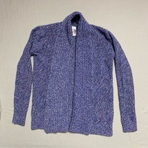 Blue Glitter Knit Cardigan Sweater Girl’s Medium 7/8 Draped Cozy Preppy ... - $17.82