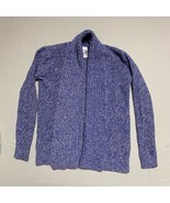Blue Glitter Knit Cardigan Sweater Girl’s Medium 7/8 Draped Cozy Preppy ... - £14.01 GBP