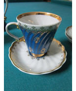 KOROSTEN PORCELAIN KIEV UKRANIE TEA SET 13 PCS BLUE AND GOLD original - $173.25