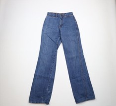 Vintage 70s Womens 7 / 8 Distressed Rainbow Striped Flared Bell Bottoms Jeans - £71.16 GBP
