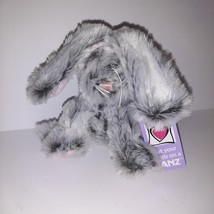 GANZ Flops Bunny Rabbit SUPER SOFT Gray Fur Floppy Lop Ear w/Tag 4&quot; Tall - £7.82 GBP
