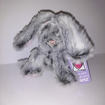 Ganz Flops Bunny Rabbit Super Soft Gray Fur Floppy Lop Ear w/Tag 4&quot; Tall - £7.78 GBP