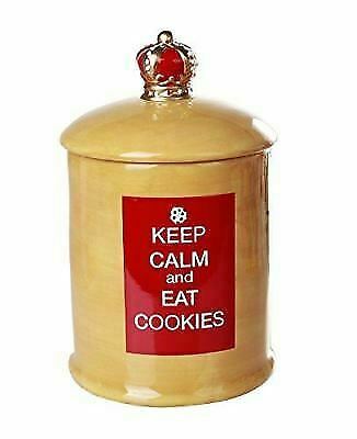 A Royal Treat Keep Calm And Eat Cookies Ceramic Cookie Jar With Air Tight Lid