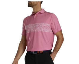 FootJoy Tropical Chestband Lisle Self Collar Shirt Rose ( L ) - $89.07