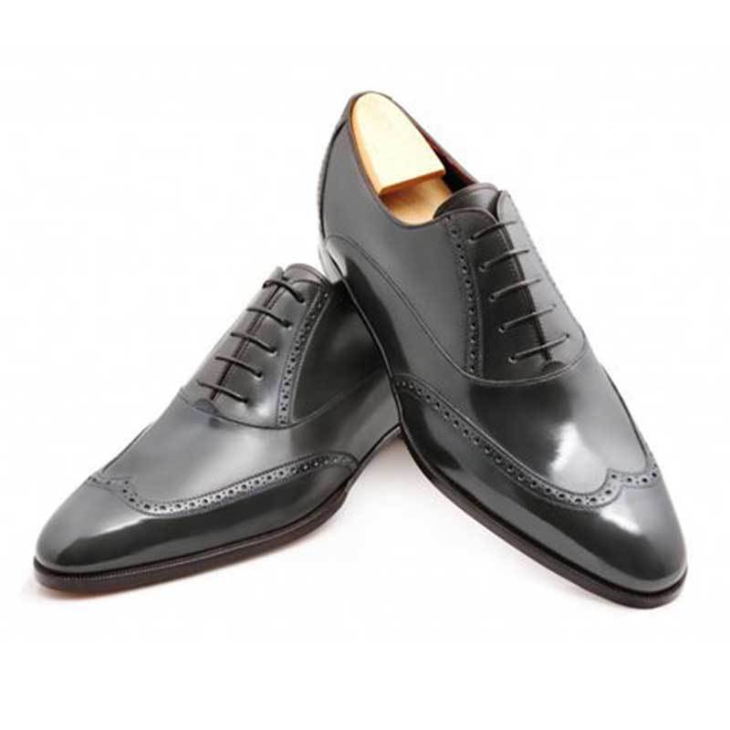 NEW Handmade Men Wingtip brogue formal shoes, Men black leather dress shoes