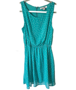 Forever 21 Womens Dress Size Med Green / White Polka Dots Polyester Line... - $21.66 CAD