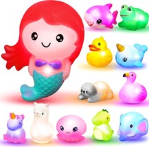 Joyin 12 Pcs Light Up Bath Toys, Toddler Flashing Colourful Led Bathtub ... - $32.99