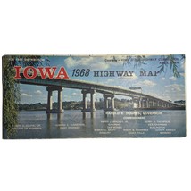Vintage Iowa Highway Road Map 1968 - £11.74 GBP