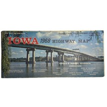 Vintage Iowa Highway Road Map 1968 - $15.00