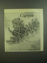 1946 Cartier Double Leaf Clip Advertisement - £14.85 GBP