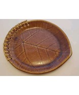 Ceramic and wicker leaf shape serving dish 9&quot; X 7.5&quot; Brown Ceramic Leaf ... - $8.90