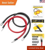 15 Foot 4 Gauge  Copper Battery Cable with Ring Terminals - USA Made - $92.99