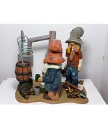 2 Hillbilly Moonshiners with Jugs, Ax and Corn Cob Pipe - Caricature &amp; F... - $130.00