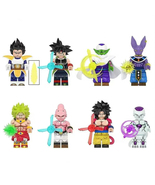 8Pcs Dragon Ball Minifigure Broli Burdock Majin Buu Birusu Piccolo Mini Blocks - £21.33 GBP