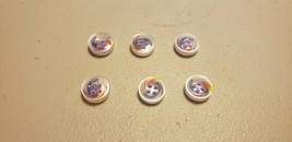 Novelty Buttons (new) 1/2&quot; (6) PASTEL SWIRL #9 - $4.90