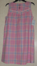 Nwt Womens Croft &amp; Barrow Pretty Pink Plaid Cotton Nightgown Size S - £22.04 GBP