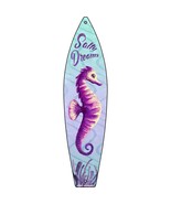 Salty Dreams Seahorse Novelty Metal Surfboard Sign SB-209 - $467.70 MXN