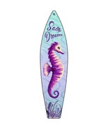 Salty Dreams Seahorse Novelty Metal Surfboard Sign SB-209 - £19.94 GBP