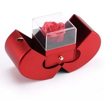 Red Apple Jewelry Box Necklace Eternal Rose for Girls Valentine's Day Gifts - $20.00