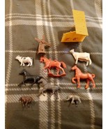 Vintage Horse Cow Cabin Toy Plastic Figurine Collection Parts - $6.79