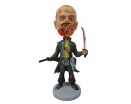 Custom Bobblehead Dangerous Zombie Holding A Knife And Gun - Super Heroes &amp; Movi - £71.12 GBP