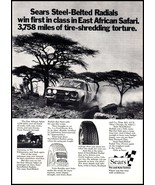 1972 Sears Tire Auto Centers East African Safari Rally Vintage Print Ad ... - $10.97