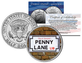 Beatles * The Original Penny Lane Street Sign * Kennedy Half Dollar U.S. Coin - £6.70 GBP