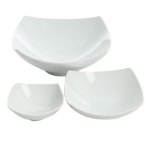 Gibson Gracious Dining 3 Piece Ceramic Bowl Set in White - £52.99 GBP