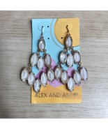 NWT Alex and Andi Women’s Chandelier Drop Earrings White/Rose Gold - £11.08 GBP