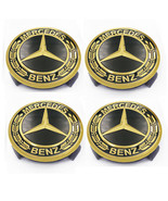 4PCS 75mm Wheel Center Caps Hubcaps Emblem for Mercedes-Benz AMG Wreath Gold - £25.11 GBP