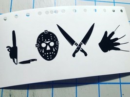 LOVE|Slashers|Chainsaw|Horror| Scary|Vinyl|Decal|Classic Horror|Jason|Freddy|IT - £4.74 GBP