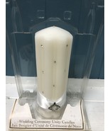 Lillian Rose Wedding White Unity Candle Pillar With Rhinestones Ceremony - $25.44 CAD