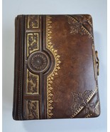 Heavy Photo Album Leather Embossed Art Nouveau 19th Jh. 22 Photos -
show... - $167.26