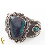 À L&#39;Ancienne Argent Sterling &amp; Bleu Profond Chrysocolla Manchette Bracelet - $864.30 CAD
