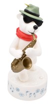 Hallmark Christmas Ornament 2021 Musical Stylin&#39; Saxophone Bear - £14.24 GBP