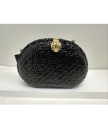 Vanessa Vintage Black Wicker Coated Woven Crossbody Bag Purse Chain Strap - $39.55