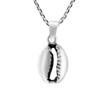 Gorgeous Beach-Inspired Cowrie Shell Sterling Silver Pendant Necklace - £14.99 GBP