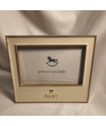 Pottery Barn Baby Gold Beaded Trim Ivory Enamel  4x6 Picture Frame - $17.75