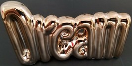 Ceramic Mirror Glaze Metallic Gold Slogan ‘DREAM’ - £3.15 GBP